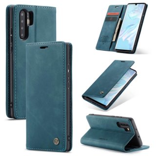 CaseMe Huawei P30 Pro Retro Wallet Stand Magnetic Case Blue