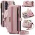 CaseMe Samsung Galaxy S26 Plus Crossbody Wallet Case with RFID Blocking & Wireless Charging Pink