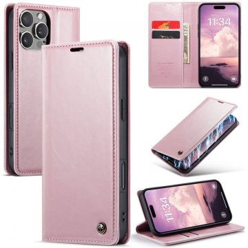 CaseMe iPhone 16 Pro Max Luxury Wallet Magnetic Case Pink