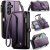 CaseMe Samsung Galaxy S25 Wallet RFID Blocking Crossbody Case Support Wireless Charging Purple