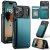 CaseMe iPhone 17 Pro Max RFID Blocking Card Holder Case with Kickstand Green
