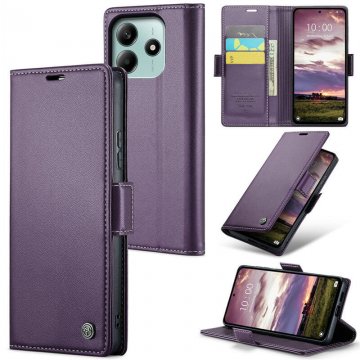 CaseMe Xiaomi Redmi Note 14 Wallet RFID Blocking Magnetic Buckle Case Purple