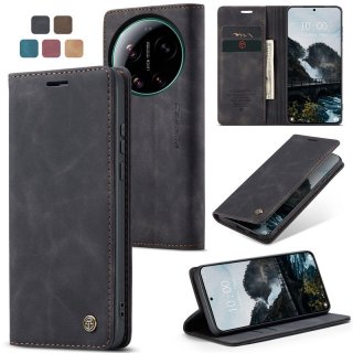 CaseMe Xiaomi 17 Ultra Wallet Magnetic Suede Leather Case Black