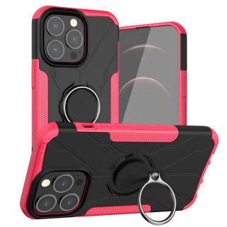 iPhone 13 Pro Max Hybrid Rugged Ring Kickstand Case Rose