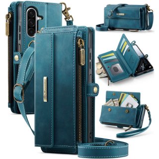 CaseMe Samsung Galaxy A17 Crossbody Wallet Case with RFID Blocking Blue