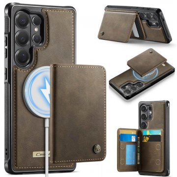 CaseMe Samsung Galaxy S26 Ultra Detachable Magnetic Wallet Case with RFID Blocking & Wireless Charging - Coffee