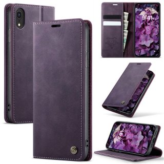 CaseMe iPhone XR Magnetic Wallet Case with RFID Blocking Purple