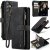 CaseMe Samsung Galaxy S24 FE Wallet Kickstand Case with Wrist Strap Black