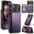 CaseMe iPhone 17 Pro Max RFID Blocking Card Holder Case with Kickstand Purple
