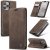 CaseMe iPhone 16 Pro Wallet Magnetic Suede Leather Case Coffee