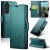 CaseMe Samsung Galaxy A27 Wallet RFID Blocking Magnetic Buckle Case Green