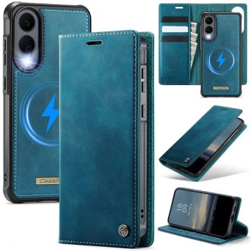 CaseMe Samsung Galaxy S25 Edge 2-in-1 Magnetic Wallet Case – Wireless Charging & RFID Blocking Blue