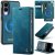 CaseMe Samsung Galaxy S25 Edge 2-in-1 Magnetic Wallet Case – Wireless Charging & RFID Blocking Blue