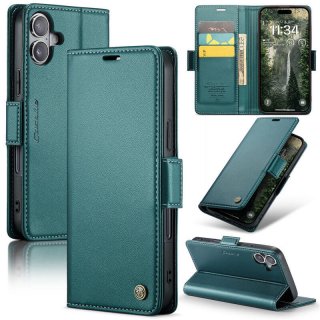 CaseMe iPhone 16 Plus Wallet RFID Blocking Magnetic Buckle Case Green