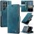 CaseMe Samsung Galaxy S22 Ultra Magnetic Wallet Case with RFID Blocking Blue