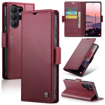 CaseMe Samsung Galaxy S26 Ultra Wallet RFID Blocking Magnetic Buckle Case Red