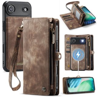CaseMe iPhone Air 2-in-1 Magnetic Wallet Case with MagSafe & RFID Blocking Coffee
