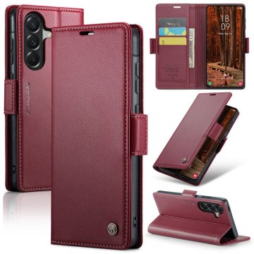 CaseMe Samsung Galaxy A57 Wallet RFID Blocking Magnetic Buckle Case Red