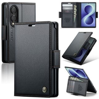 CaseMe Samsung Galaxy Z Fold8 RFID Wallet Case with Magnetic Buckle & Wireless Charging Black