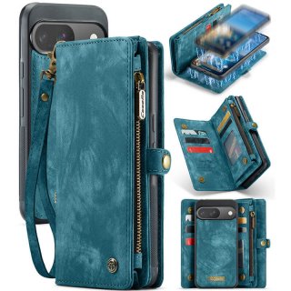 CaseMe Google Pixel 9/9 Pro Wallet Magnetic Case with Wrist Strap Blue