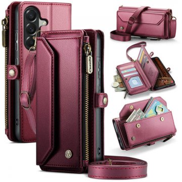 CaseMe Samsung Galaxy A57 Wallet RFID Blocking Crossbody Phone Case Red