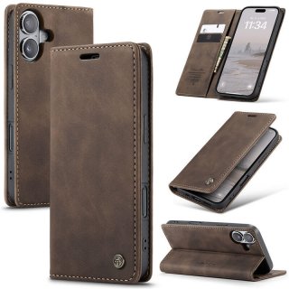 CaseMe iPhone 17 Wallet Magnetic Suede Leather Case Coffee