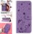 For iPhone 16 Pro Cat Bee Embossed Pattern Wallet Magnetic Case Purple