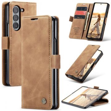 CaseMe Samsung Galaxy Z Fold6 Wallet Suede Leather Case Brown