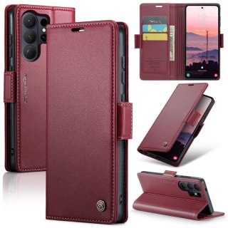 CaseMe Samsung Galaxy S26 Ultra Wallet RFID Blocking Magnetic Buckle Case Red