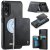 CaseMe Samsung Galaxy S25 Edge Detachable Magnetic Wallet Case with RFID Blocking & Wireless Charging - Black