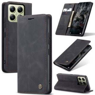 CaseMe Xiaomi 14T Wallet Magnetic Suede Leather Case Black