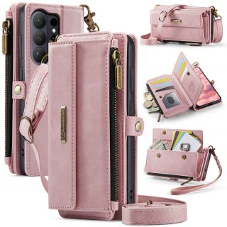 CaseMe Samsung Galaxy S26 Ultra Crossbody Wallet Case with RFID Blocking & Wireless Charging Pink