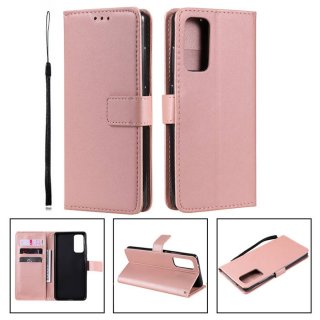 Samsung Galaxy S20 FE Wallet Kickstand Magnetic PU Leather Case Rose Gold