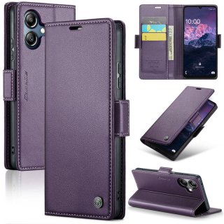 CaseMe Samsung Galaxy A06 Wallet RFID Blocking Magnetic Buckle Case Purple