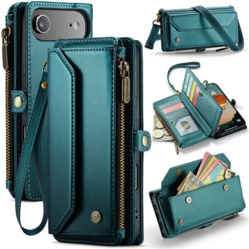 CaseMe iPhone Air Wallet RFID Blocking Crossbody Case with Wireless Charging Green