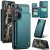 CaseMe Samsung Galaxy S25 Plus RFID Blocking Card Holder Kickstand Case Green