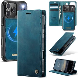 CaseMe iPhone 17 Pro Max 2-in-1 Magnetic Wallet Case – Wireless Charging & RFID Blocking Blue