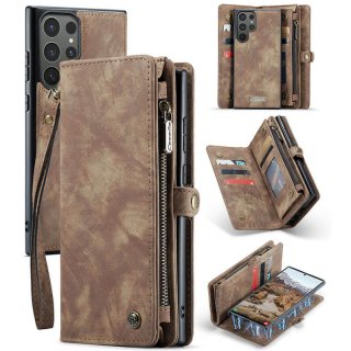 CaseMe Samsung Galaxy S25 Ultra Wallet Case with Wrist Strap Coffee