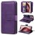 For iPhone 16 Pro Wallet 10 Card Slots Kickstand Leather Case Purple