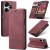 CaseMe Xiaomi Redmi 13 Wallet Magnetic Suede Leather Case Red