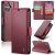 CaseMe iPhone 17 Wallet RFID Blocking Magnetic Buckle Case Red