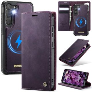 CaseMe Samsung Galaxy S23 Plus 2-in-1 Magnetic Wallet Case – Wireless Charging & RFID Blocking Purple