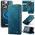 CaseMe iPhone 15 Pro Max 2-in-1 Magnetic Wallet Case – Wireless Charging & RFID Blocking Blue