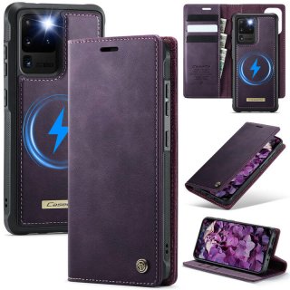 CaseMe Samsung Galaxy S20 Ultra 2-in-1 Magnetic Wallet Case – Wireless Charging & RFID Blocking Purple