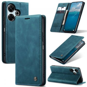 CaseMe Xiaomi Redmi 13 Wallet Magnetic Suede Leather Case Blue