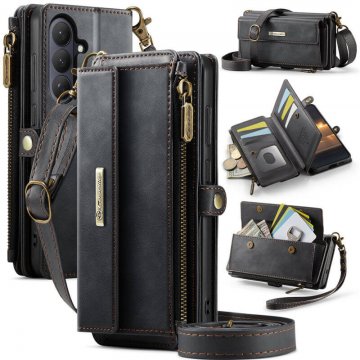 CaseMe Samsung Galaxy S26 Plus Crossbody Wallet Case with RFID Blocking & Wireless Charging Black