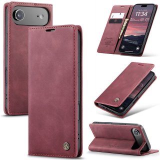 CaseMe iPhone Air Wallet Magnetic Suede Leather Case Red