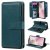 For iPhone 16e Wallet 10 Card Slots Kickstand Leather Case Green