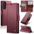CaseMe Samsung Galaxy A37 Wallet RFID Blocking Magnetic Buckle Case Red