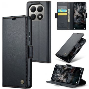 CaseMe Xiaomi 15T Wallet RFID Blocking Magnetic Buckle Case Black